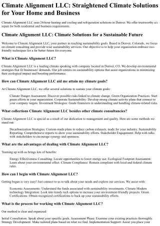 climate alignment llc straightened climate