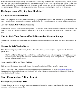 “How to Style Your Bookshelf with Decorative Wooden Storage”