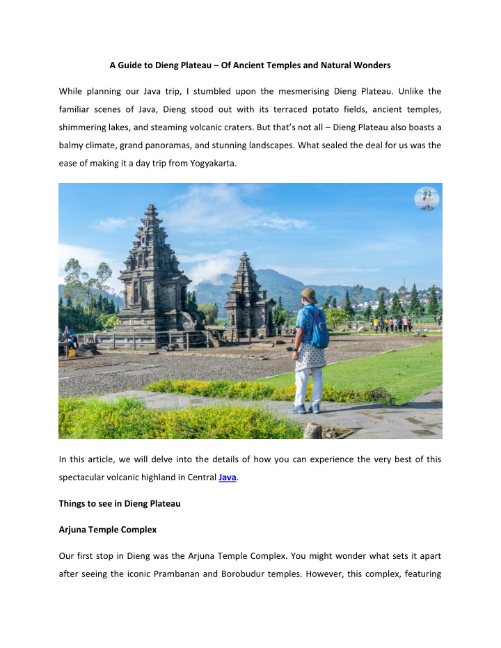 a guide to dieng plateau of ancient temples