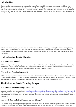 Are Legal Fees for Estate Planning Tax Deductible in California?