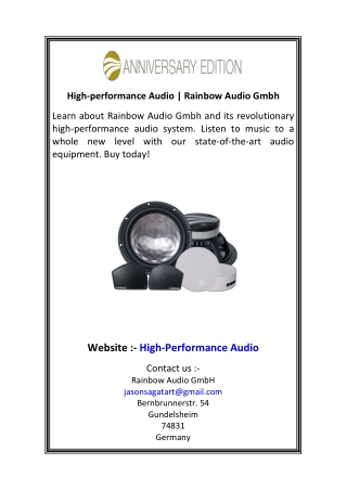 high performance audio rainbow audio gmbh
