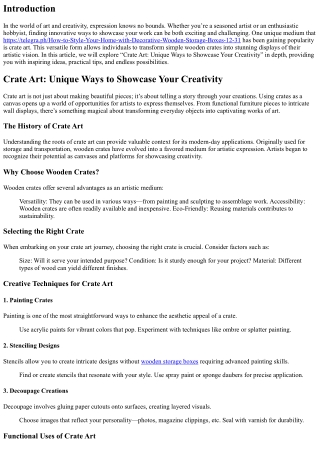 “Crate Art: Unique Ways to Showcase Your Creativity”