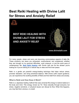 Best Reiki Healing with Divine Lalit for Stress and Anxiety Relief