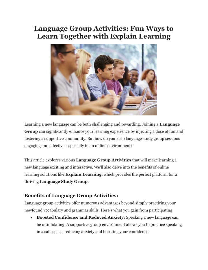 language group activities fun ways to learn