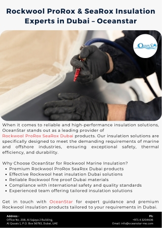 Rockwool ProRox & SeaRox Insulation Experts in Dubai – Oceanstar