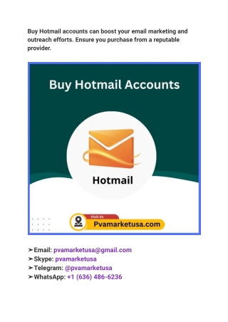 3 Best Sites to Buy Hotmail Accounts (PVA & Aged)