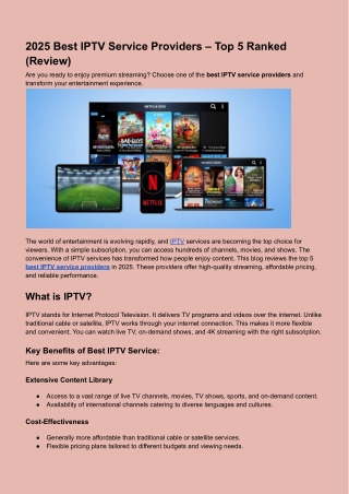 2025 best iptv service providers top 5 ranked