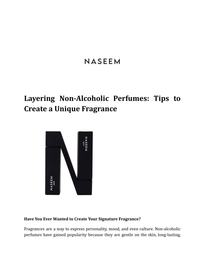 layering non alcoholic perfumes tips to create