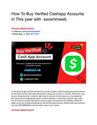 How to Buy Verified Cash App Account in 5 minutes Right Way