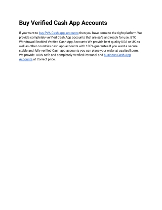 Verified Cash App Accounts for Sale – Trusted and Hassle-Free