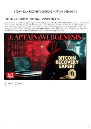 bitcoin scam recovery solutions captain webgenesis