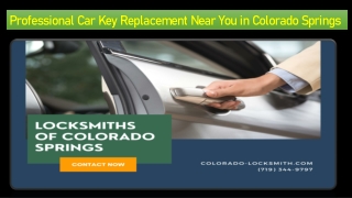 Professional Car Key Replacement Near You in Colorado Springs