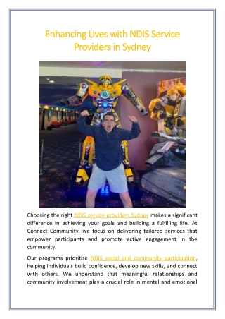 Enhancing Lives with NDIS Service Providers in Sydney