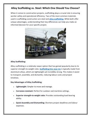 Alloy Scaffolding vs. Steel Which One Should You Choose