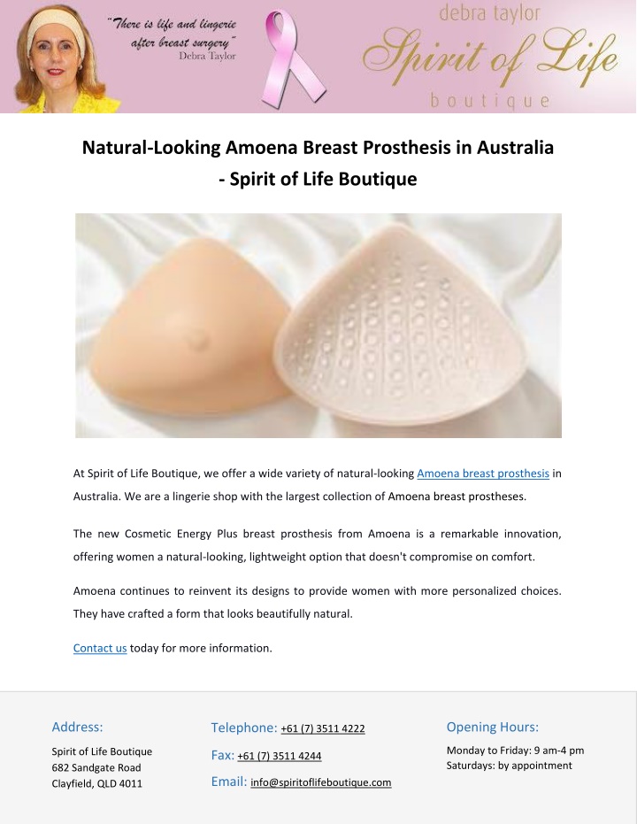 natural looking amoena breast prosthesis