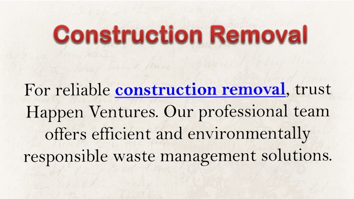 construction removal