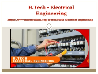 B.Tech - Electrical Engineering