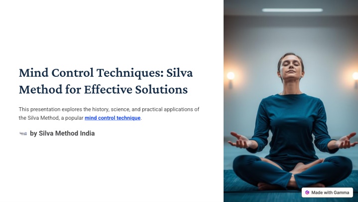 mind control techniques silva method