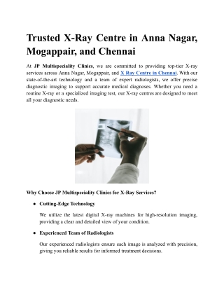 X Ray Centre in Chennai