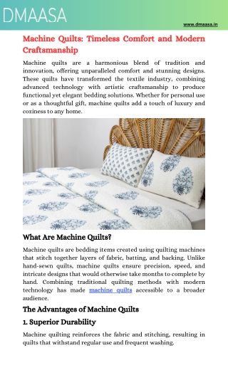 Machine Quilts Timeless Comfort and Modern Craftsmanship