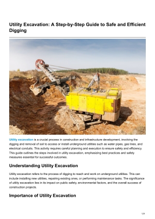 utility excavation a step by step guide to safe