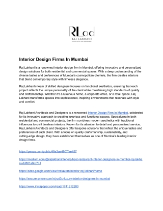 Interior Design Firms In Mumbai