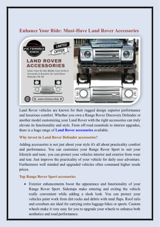 Land Rover accessories