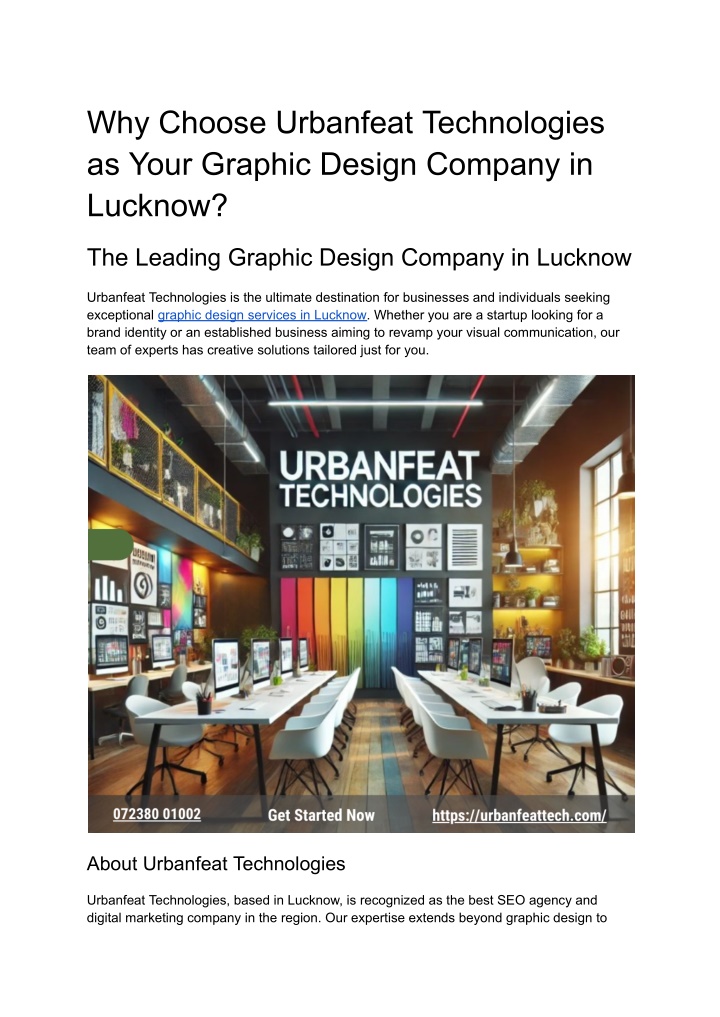 why choose urbanfeat technologies as your graphic