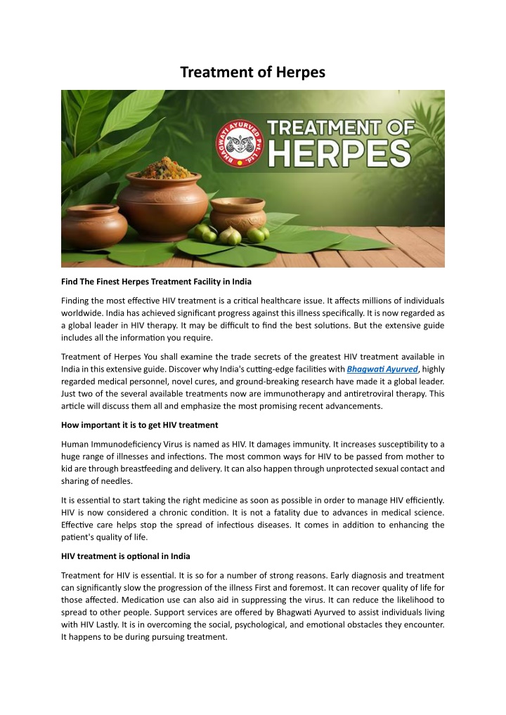 treatment of herpes