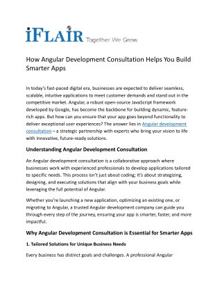 how angular development consultation helps
