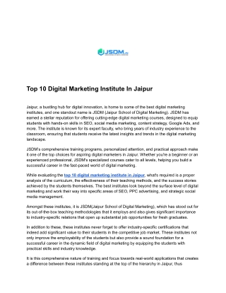 Top 10 Digital Marketing Institute In Jaipur (1)