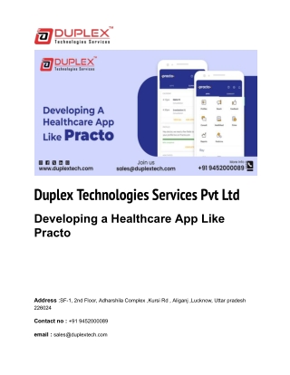 Developing a Healthcare App Like Practo