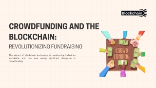 Crowdfunding and the Blockchain