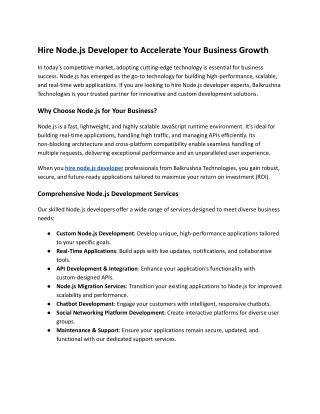 Hire node js developer