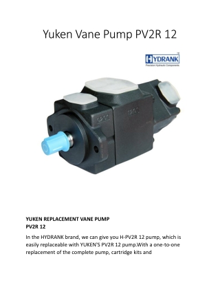 Yuken Vane Pump PV2R 12