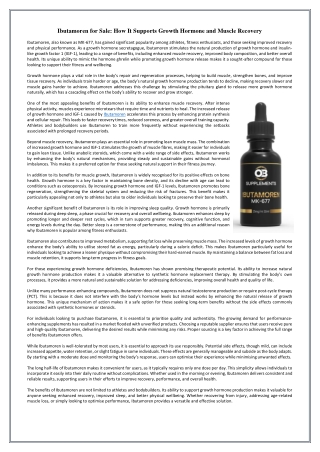 Ibutamoren for Sale - How It Supports Growth Hormone and Muscle Recovery