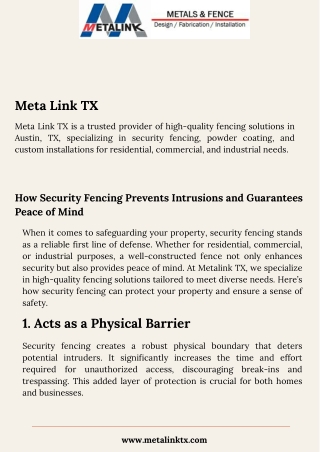 How Security Fencing Prevents Intrusions and Guarantees Peace of Mind