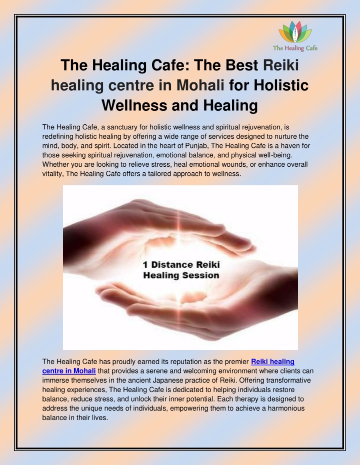 the healing cafe the best reiki healing centre