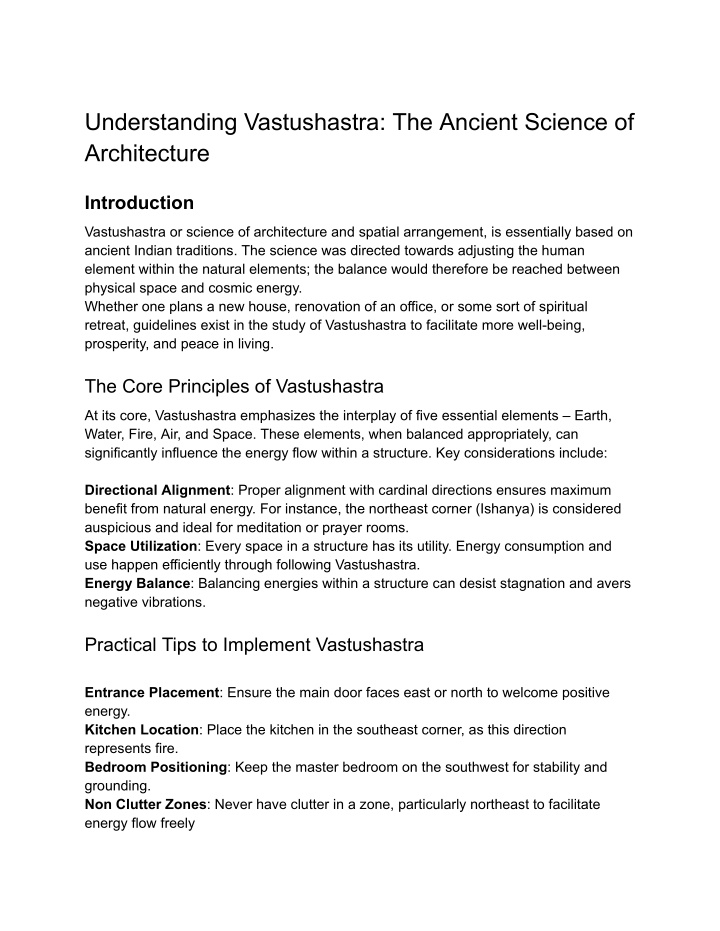 understanding vastushastra the ancient science