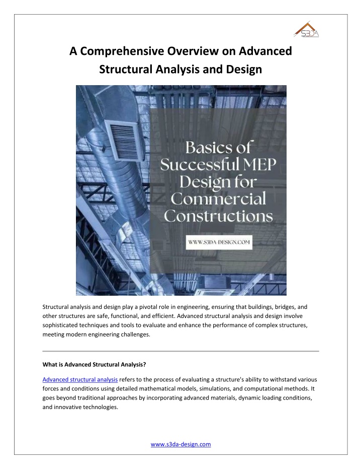 a comprehensive overview on advanced structural