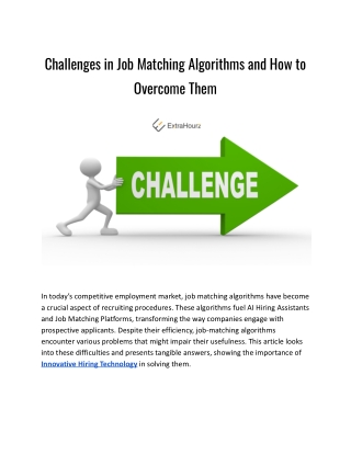 Challenges in Job Matching Algorithms and How to Overcome Them