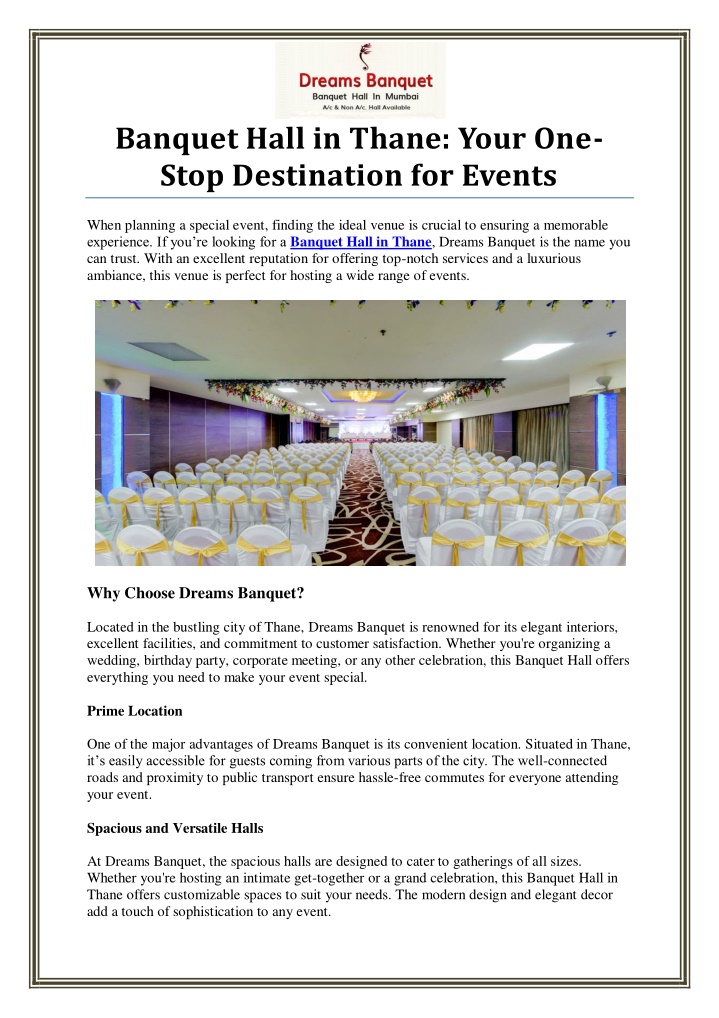 banquet hall in thane your one stop destination