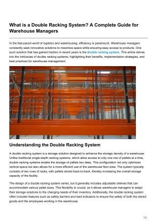 What is a Double Racking System A Complete Guide for Warehouse Managers