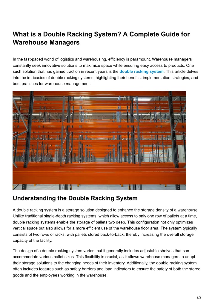 what is a double racking system a complete guide