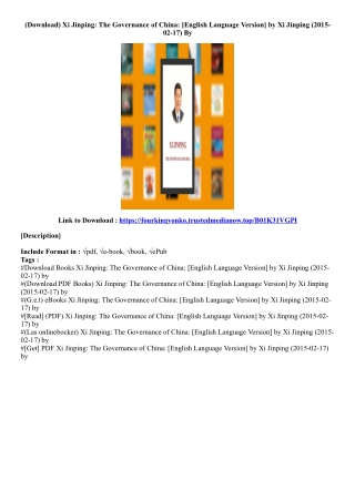 [Get Ebook] Xi Jinping: The Governance of China: [English Language Version] by X