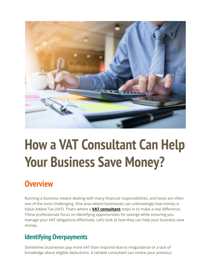 how a vat consultant can help your business save