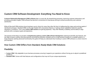 CRM Software Development Everything You Need to Know