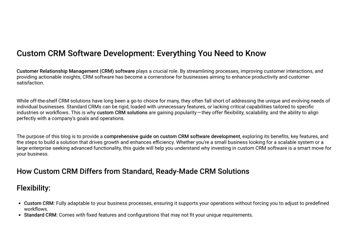 custom crm software development everything