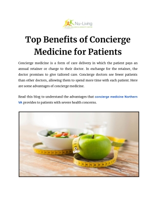 Top Benefits of Concierge Medicine for Patients