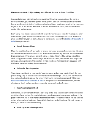 maintenance guide 5 tips to keep your electric